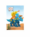 Egg mounted dinosaur tyrannosaurus rex single gun - Blue